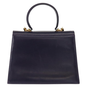 Salvatore Ferragamo Gancini Tote Bag Leather 2way Purple Gold Auth 158711 - 0