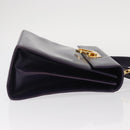 Salvatore Ferragamo Gancini Tote Bag Leather 2way Purple Gold Auth 158711-3