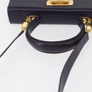 Salvatore Ferragamo Gancini Tote Bag Leather 2way Purple Gold Auth 158711-7