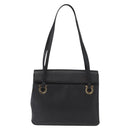 Salvatore Ferragamo Gancini Tote Bag Leather Black Gold Auth 158712-2