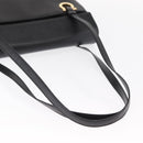 Salvatore Ferragamo Gancini Tote Bag Leather Black Gold Auth 158712-7