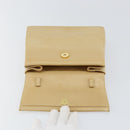 Salvatore Ferragamo Chain Hand Bag Leather Beige Gold Auth 158714-14