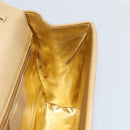 Salvatore Ferragamo Chain Hand Bag Leather Beige Gold Auth 158714-17