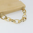 Salvatore Ferragamo Chain Hand Bag Leather Beige Gold Auth 158714-7