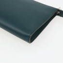 Salvatore Ferragamo Gancini Accessory Pouch Leather Green Silver Auth 158715-15