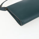 Salvatore Ferragamo Gancini Accessory Pouch Leather Green Silver Auth 158715-16