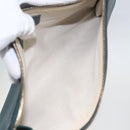 Salvatore Ferragamo Gancini Accessory Pouch Leather Green Silver Auth 158715-11