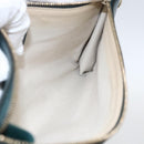 Salvatore Ferragamo Gancini Accessory Pouch Leather Green Silver Auth 158715-17