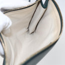Salvatore Ferragamo Gancini Accessory Pouch Leather Green Silver Auth 158715-18