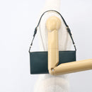Salvatore Ferragamo Gancini Accessory Pouch Leather Green Silver Auth 158715-19