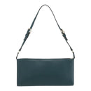 Salvatore Ferragamo Gancini Accessory Pouch Leather Green Silver Auth 158715-2