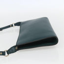 Salvatore Ferragamo Gancini Accessory Pouch Leather Green Silver Auth 158715-3