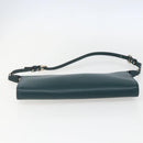 Salvatore Ferragamo Gancini Accessory Pouch Leather Green Silver Auth 158715-5