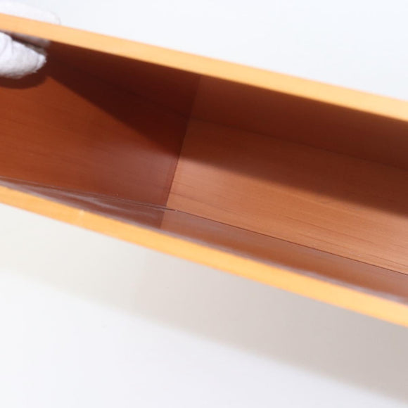 HERMES Large Desk Box Wood Beige Auth 158716M