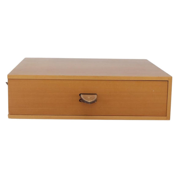 HERMES Large Desk Box Wood Beige Auth 158716M