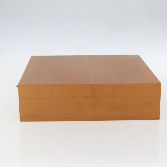 HERMES Large Desk Box Wood Beige Auth 158716M
