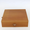 HERMES Large Desk Box Wood Beige Auth 158716M-5