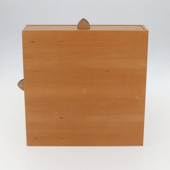 HERMES Large Desk Box Wood Beige Auth 158716M
