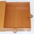 HERMES Desk Box Medium Wood Beige Auth 158717M-14