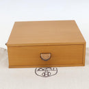 HERMES Desk Box Medium Wood Beige Auth 158717M-18