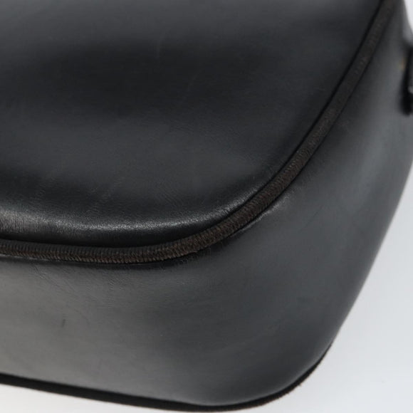 Salvatore Ferragamo Shoulder Bag Leather Black Gold Auth 158721