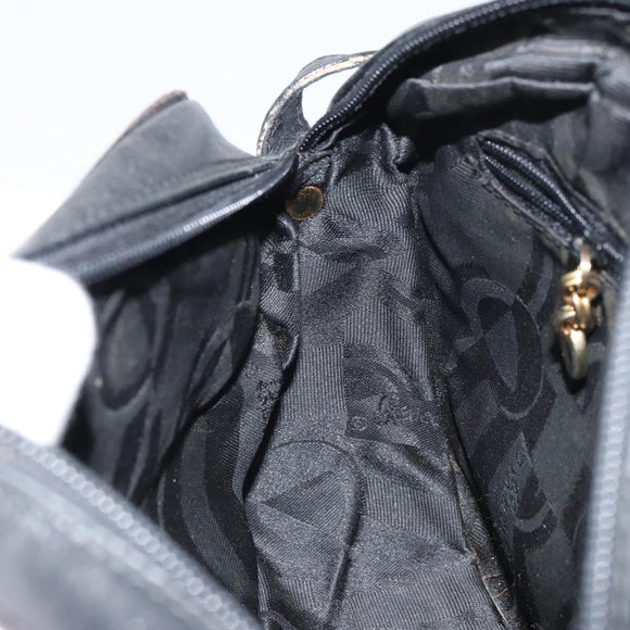 Salvatore Ferragamo Shoulder Bag Leather Black Gold Auth 158721