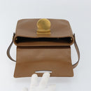 Salvatore Ferragamo Hand Bag Leather Brown Gold Auth 158722-16