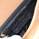 Salvatore Ferragamo Hand Bag Leather Brown Gold Auth 158722-17
