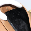 Salvatore Ferragamo Hand Bag Leather Brown Gold Auth 158722-19