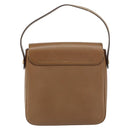 Salvatore Ferragamo Hand Bag Leather Brown Gold Auth 158722-3