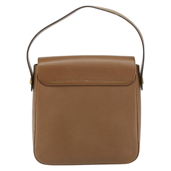 Salvatore Ferragamo Hand Bag Leather Brown Gold Auth 158722