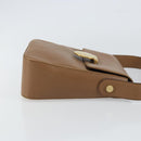 Salvatore Ferragamo Hand Bag Leather Brown Gold Auth 158722-4