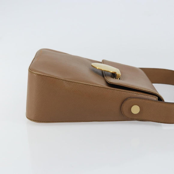 Salvatore Ferragamo Hand Bag Leather Brown Gold Auth 158722