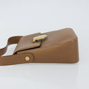 Salvatore Ferragamo Hand Bag Leather Brown Gold Auth 158722-5
