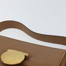 Salvatore Ferragamo Hand Bag Leather Brown Gold Auth 158722-8