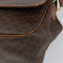 CELINE Macadam Canvas Shoulder Bag PVC Leather Brown Gold Auth 158723-14