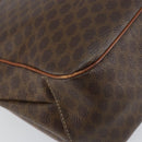 CELINE Macadam Canvas Shoulder Bag PVC Leather Brown Gold Auth 158723-10
