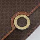 CELINE Macadam Canvas Shoulder Bag PVC Leather Brown Gold Auth 158723-17