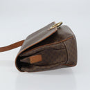 CELINE Macadam Canvas Shoulder Bag PVC Leather Brown Gold Auth 158723-4