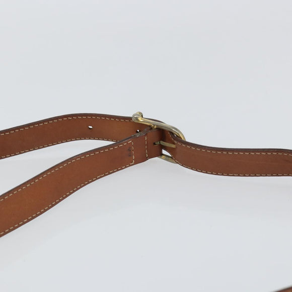 CELINE Macadam Canvas Shoulder Bag PVC Leather Brown Gold Auth 158723