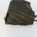 FENDI Zucca Canvas Zucchino Canvas Bag 2 Set Brown Black Orange Auth 158724-12