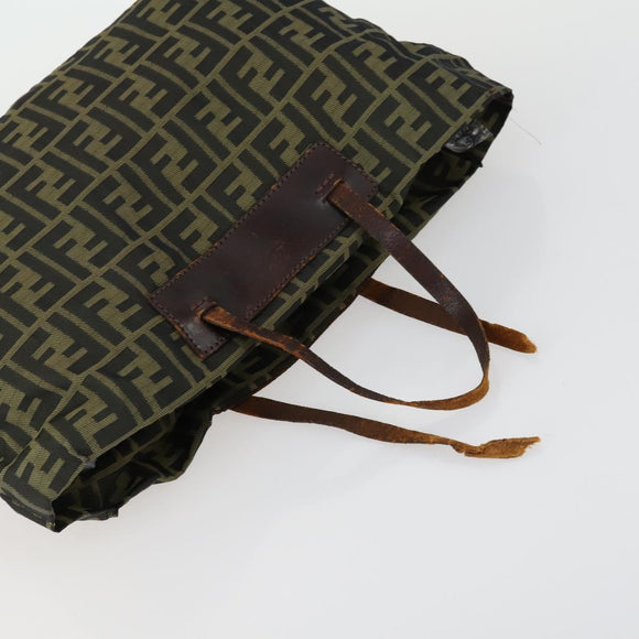 FENDI Zucca Canvas Zucchino Canvas Bag 2 Set Brown Black Orange Auth 158724