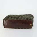 FENDI Zucca Canvas Zucchino Canvas Bag 2 Set Brown Black Orange Auth 158724-15