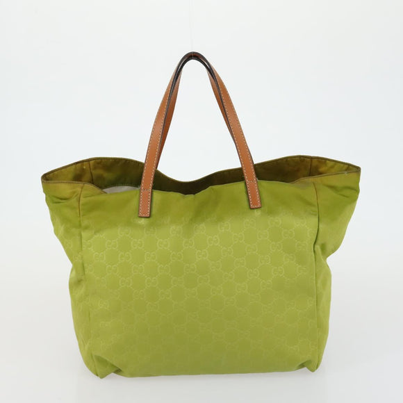 GUCCI GG Crystal Bag Coated Canvas Nylon 2 Set Beige Black Auth 158727