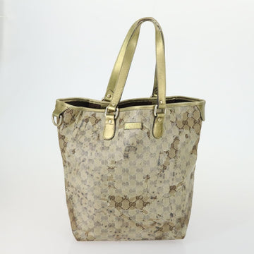 GUCCI GG Crystal Bag Coated Canvas Nylon 2 Set Beige Black Auth 158727 - 0