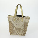 GUCCI GG Crystal Bag Coated Canvas Nylon 2 Set Beige Black Auth 158727-3