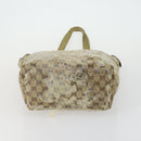 GUCCI GG Crystal Bag Coated Canvas Nylon 2 Set Beige Black Auth 158727-7