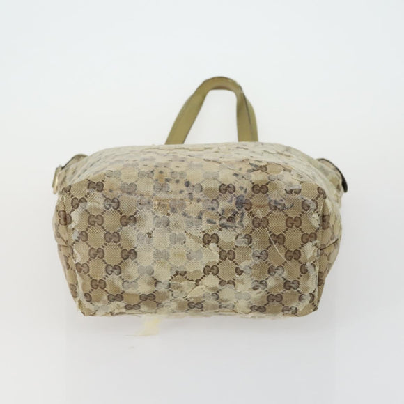 GUCCI GG Crystal Bag Coated Canvas Nylon 2 Set Beige Black Auth 158727