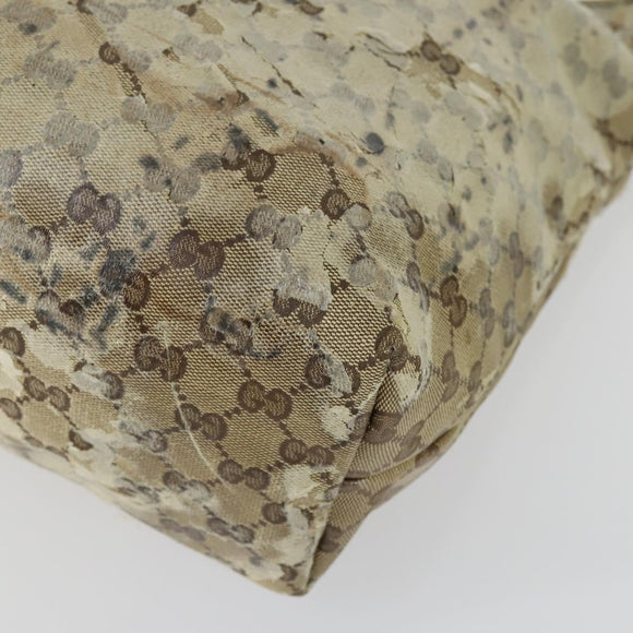 GUCCI GG Crystal Bag Coated Canvas Nylon 2 Set Beige Black Auth 158727