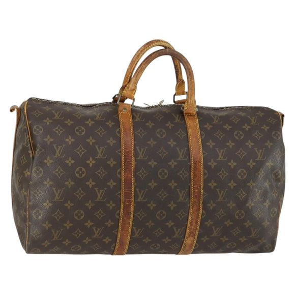 LOUIS VUITTON Monogram Keepall Bandouliere 50 Boston Bag M41416 LV Auth 158742